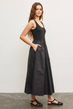 Scoop Neck Drop Waist Flare Dress