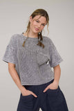 WASHED RIBBED SHORT SLEEVE TEE WITH POCKET (PRE-ORDER)