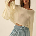 Cropped Poncho Style Knit Sweater