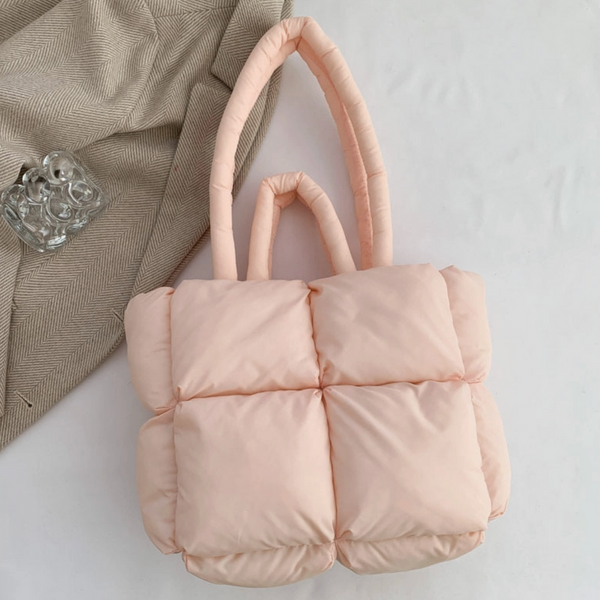 Pale Pink Puffer Tote Bag