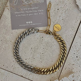 Ombré Double Two Tone Gold Silver chain bracelet layering 