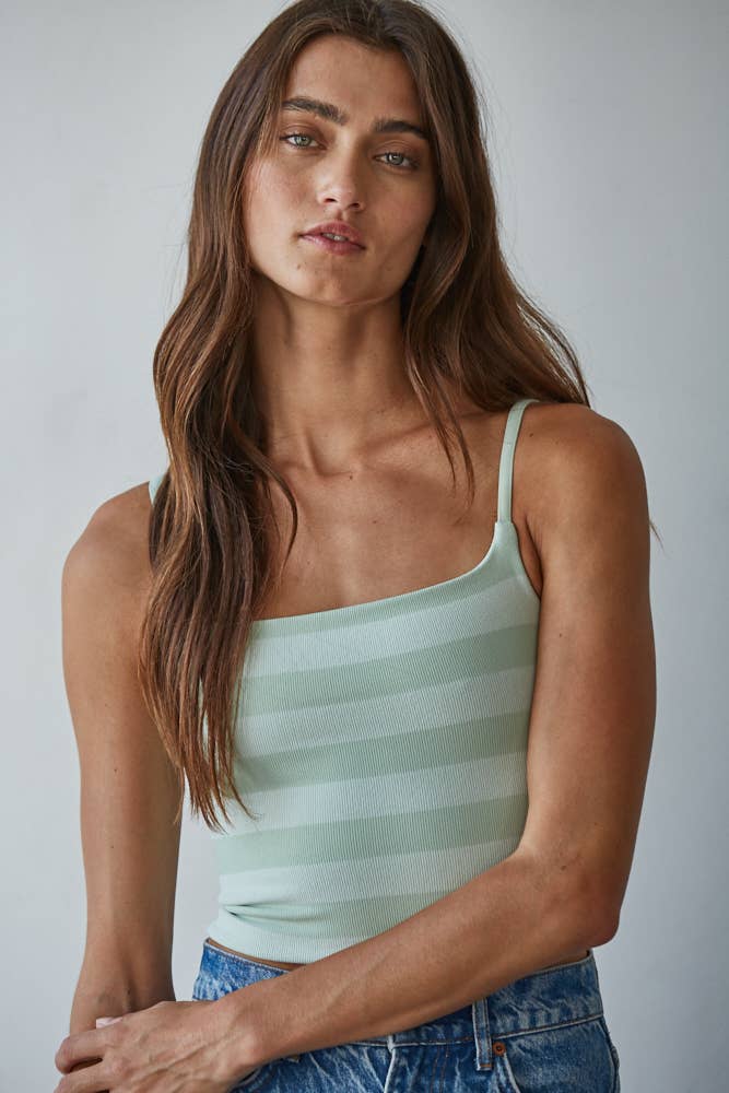Reversible Striped Seamless Knit Cami