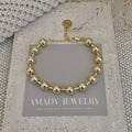 Military Satellite Chain Beaded Bracelet 18k Gold Plated