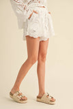 FLORAL EYELET PATTERN SHORTS