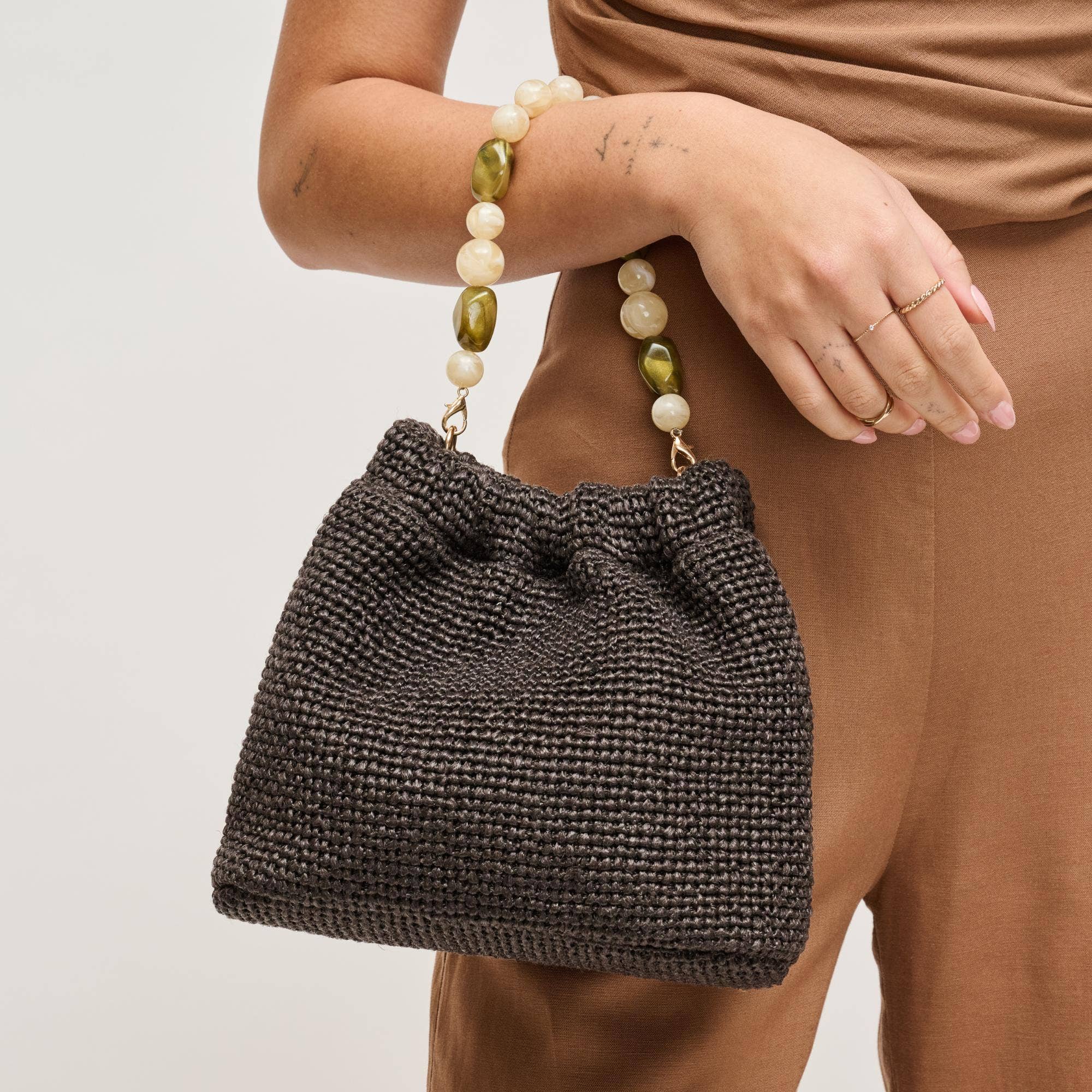 Emery Beaded Handle Crossbody Bag