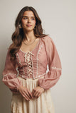 Renee Lace Up Blouse