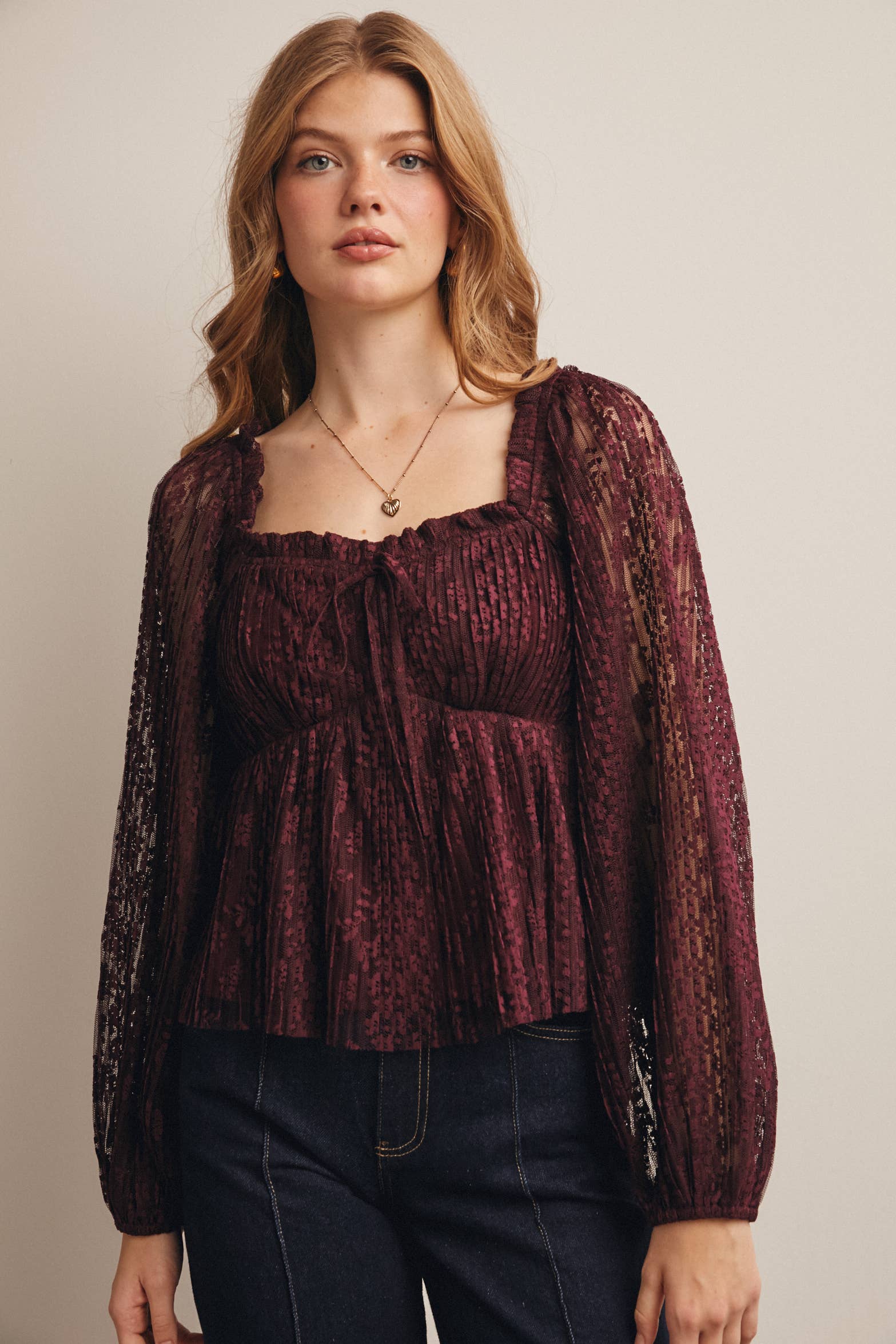 Daphne Blouse in Burgundy