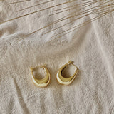U Shaped Hoop Earrings 18k gold plated over SS waterproof