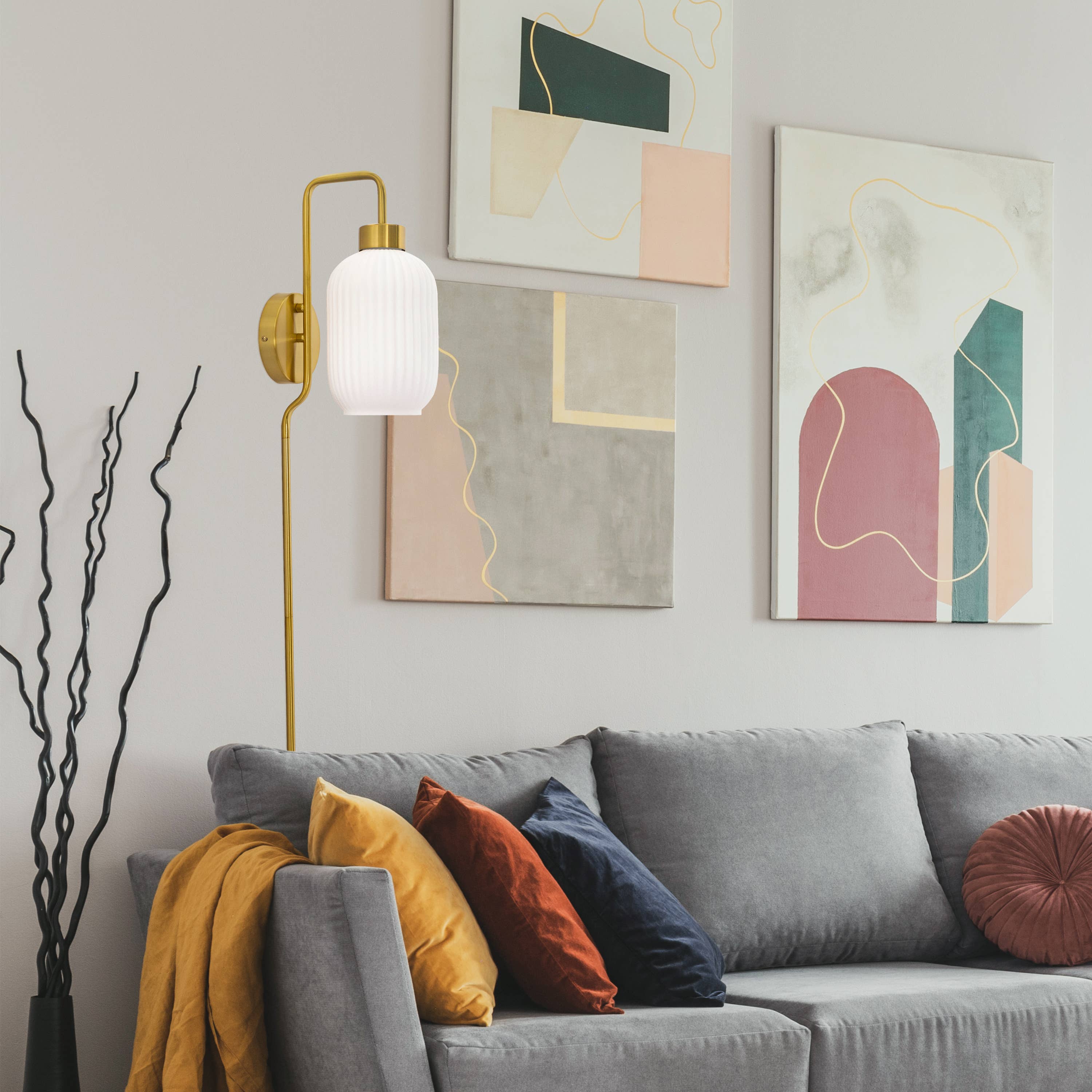 32"H Davia Retro Wall Sconce Pink, White, Smoke, or Green