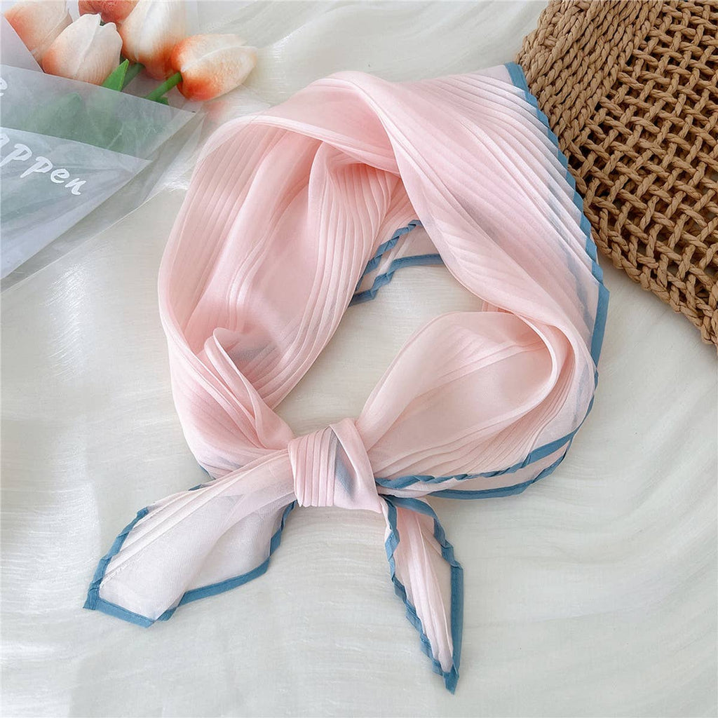 60cm Pleated Sheer Square Scarf for Women_CWASC0849