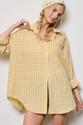 Oversized Gingham Button Down Shirt