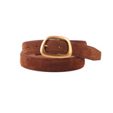 Suede Belt with Organic Shape Buckle | Everyday accessory