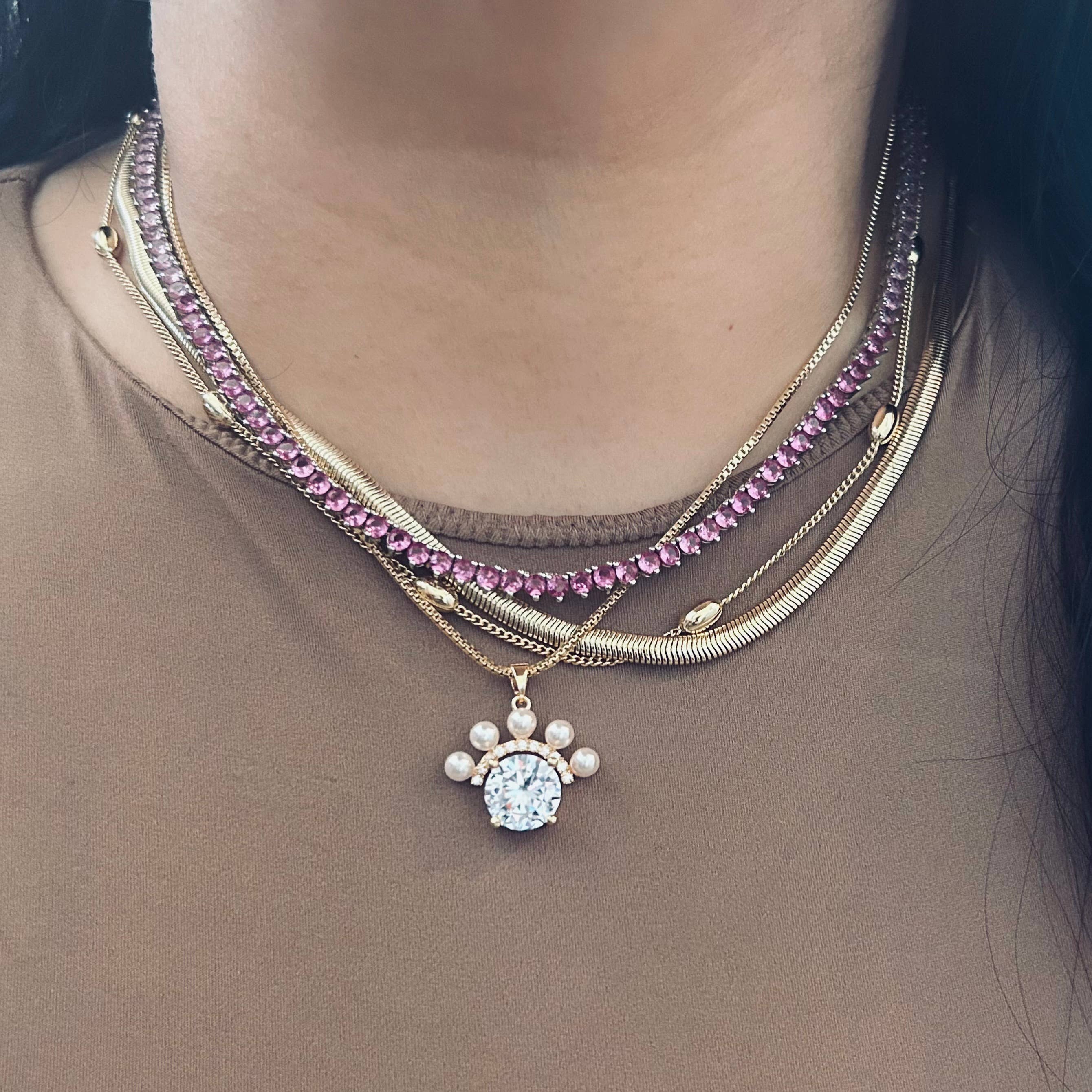 Snake chain herringbone flat link necklace gold filled 