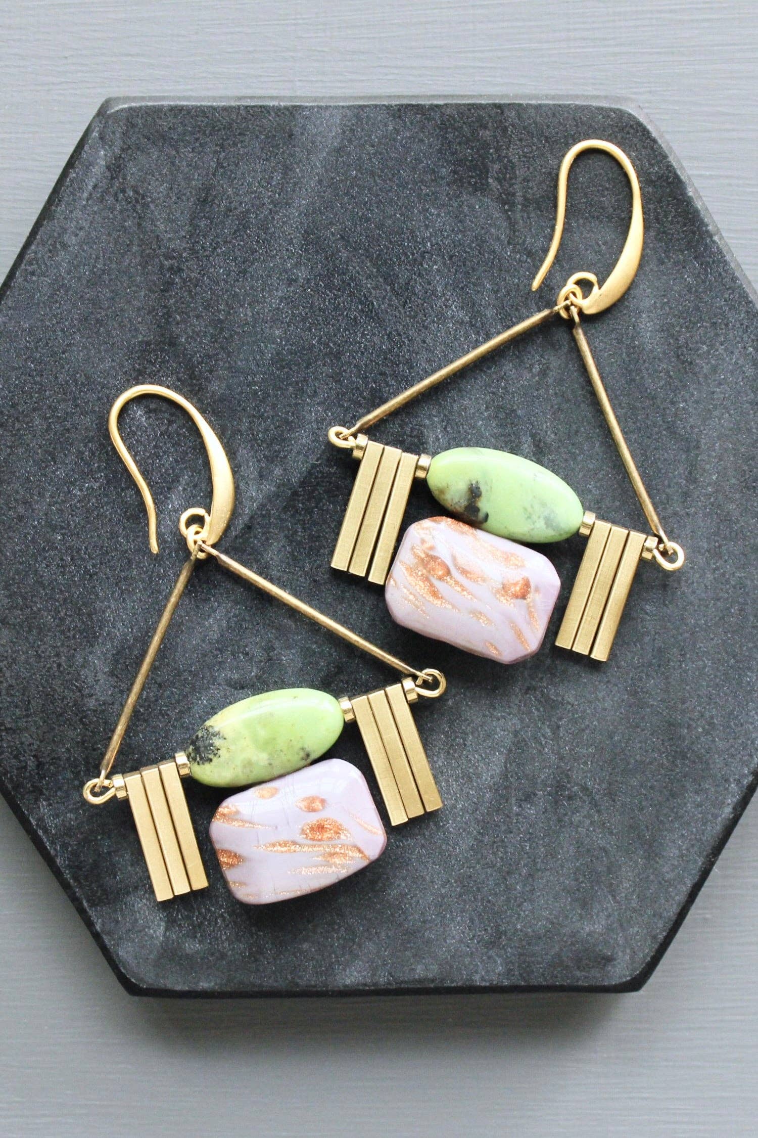 Vintage lavender ArtDeco earrings
