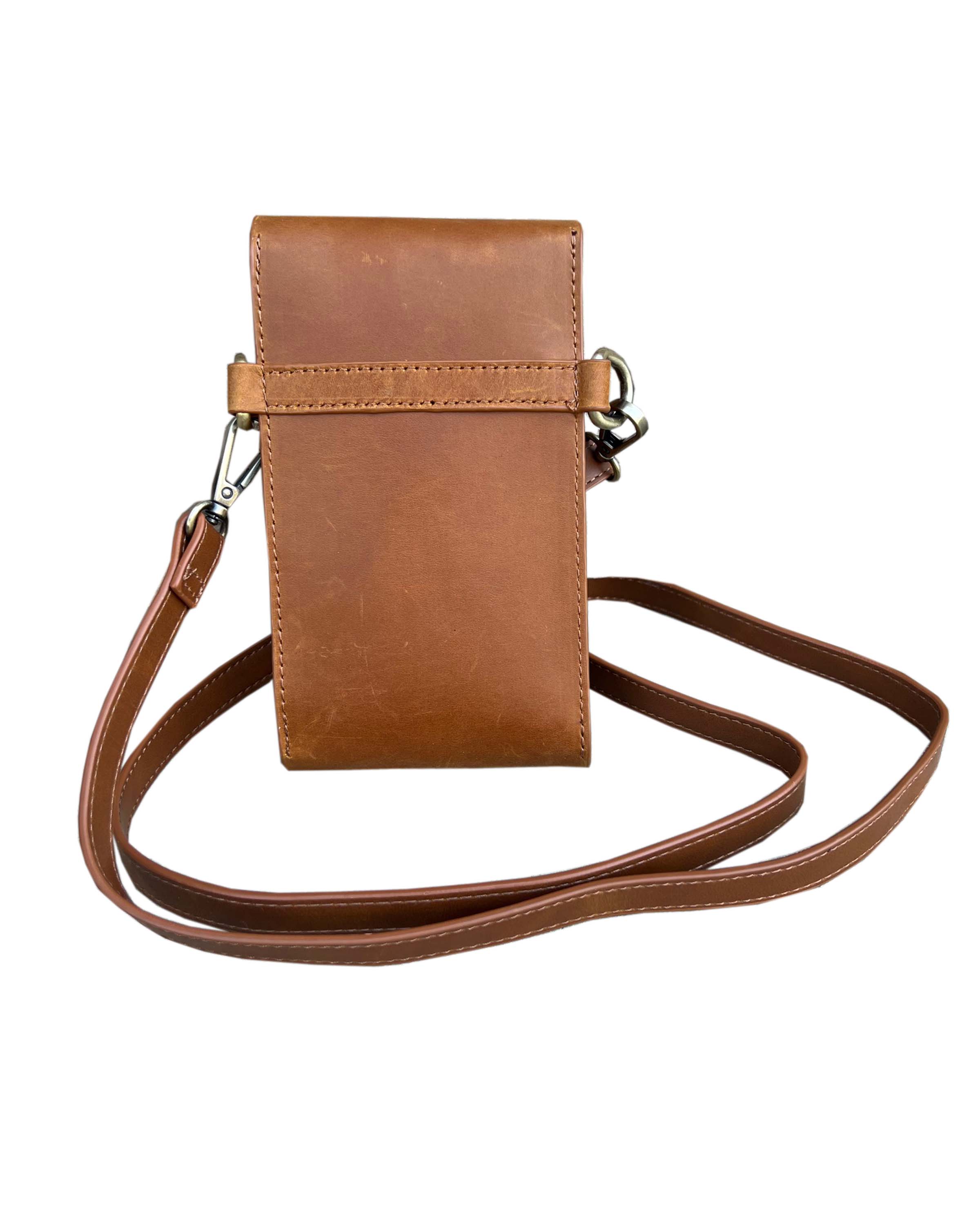 Vintage leather phone bag mini crossbody