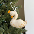 Crowned Swan Wool Christmas Ornament