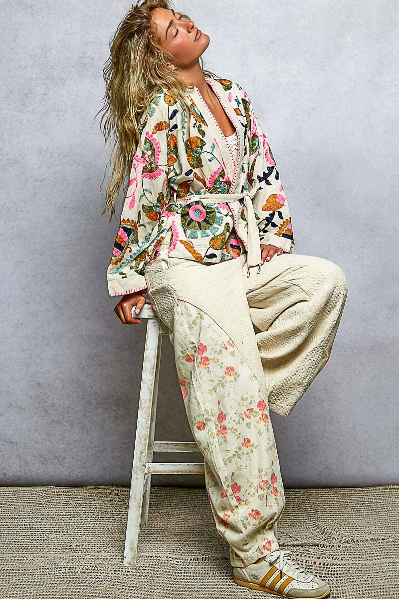 Faira Embroidered Kimono