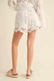 FLORAL EYELET PATTERN SHORTS