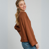 Terracotta Raglan Sleeve Top