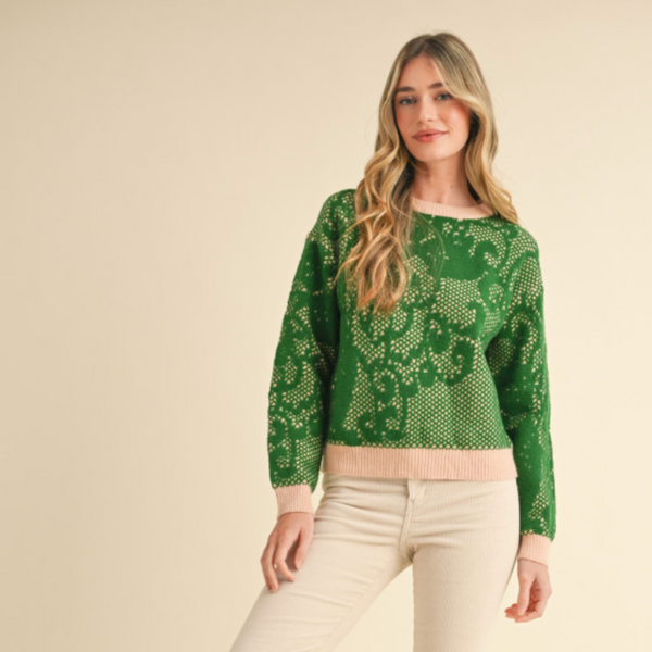 Lace Knit Pattern Sweater