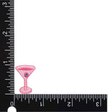 Pink Mini Martini Glass Iron-On Patch – 1" Cocktail Glass