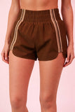 Striped Trim Detail Activewear Shorts
