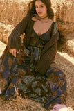 Floral-Print Smocked Sweetheart Maxi Peasant Dress