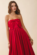 Strapless Oversized Bow Detail Dress