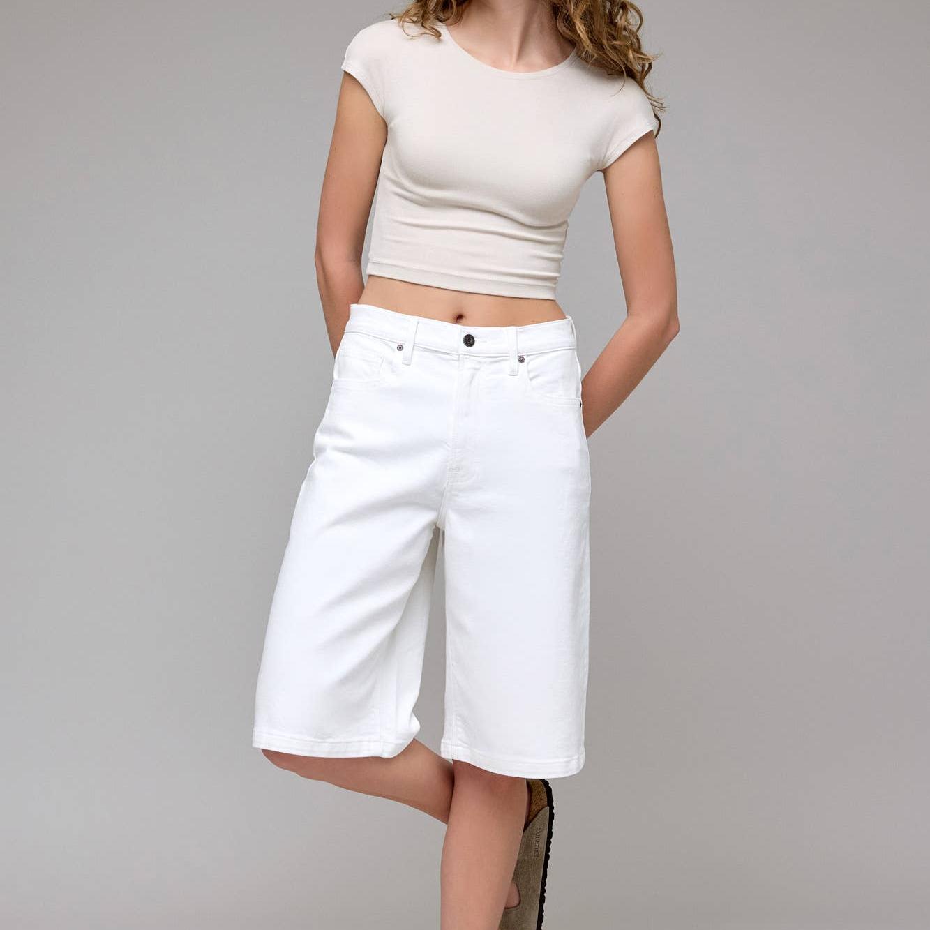 Pearl Wash Baggy Stretch Shorts