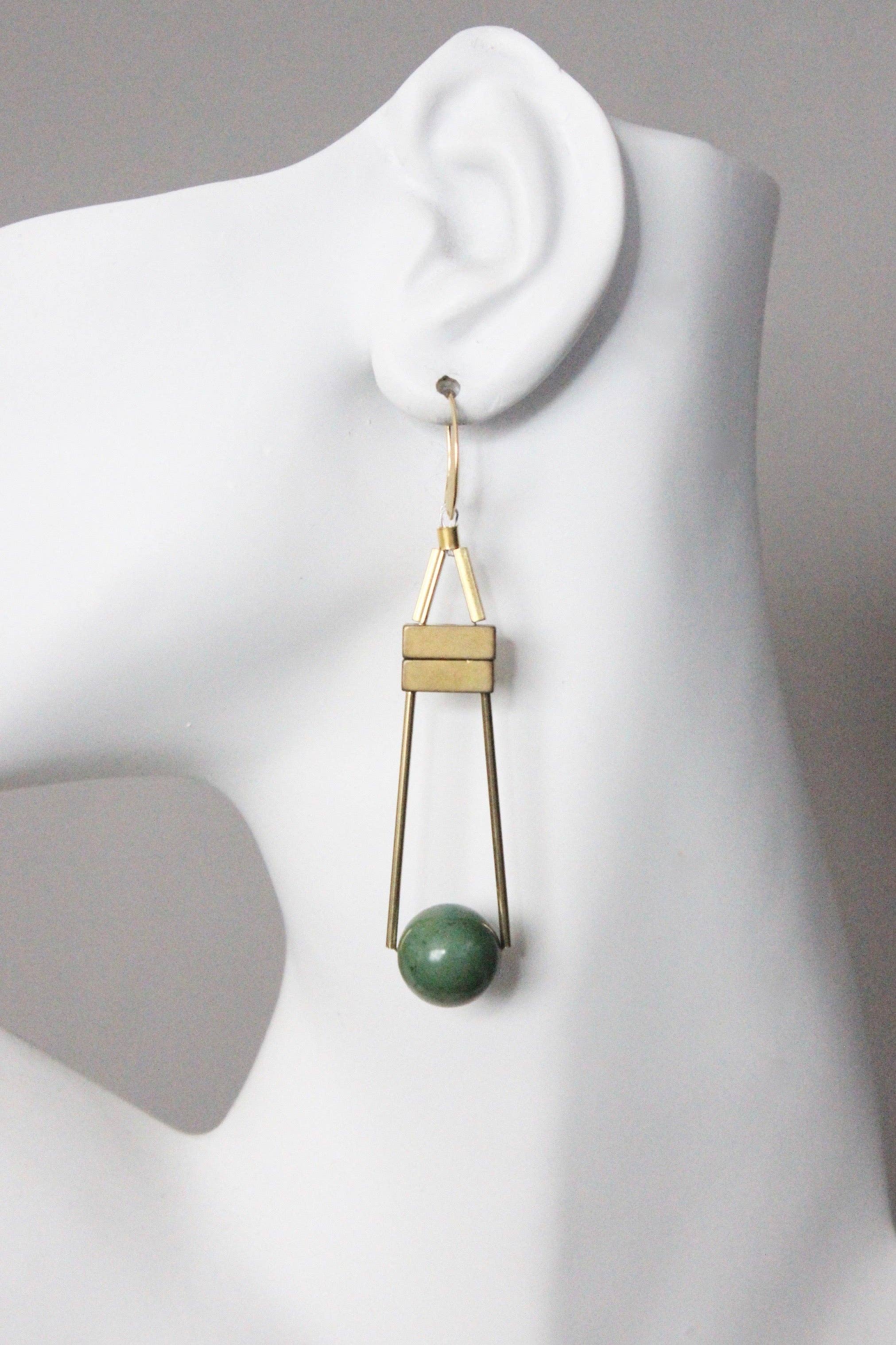 Brass hook & hematite dangles