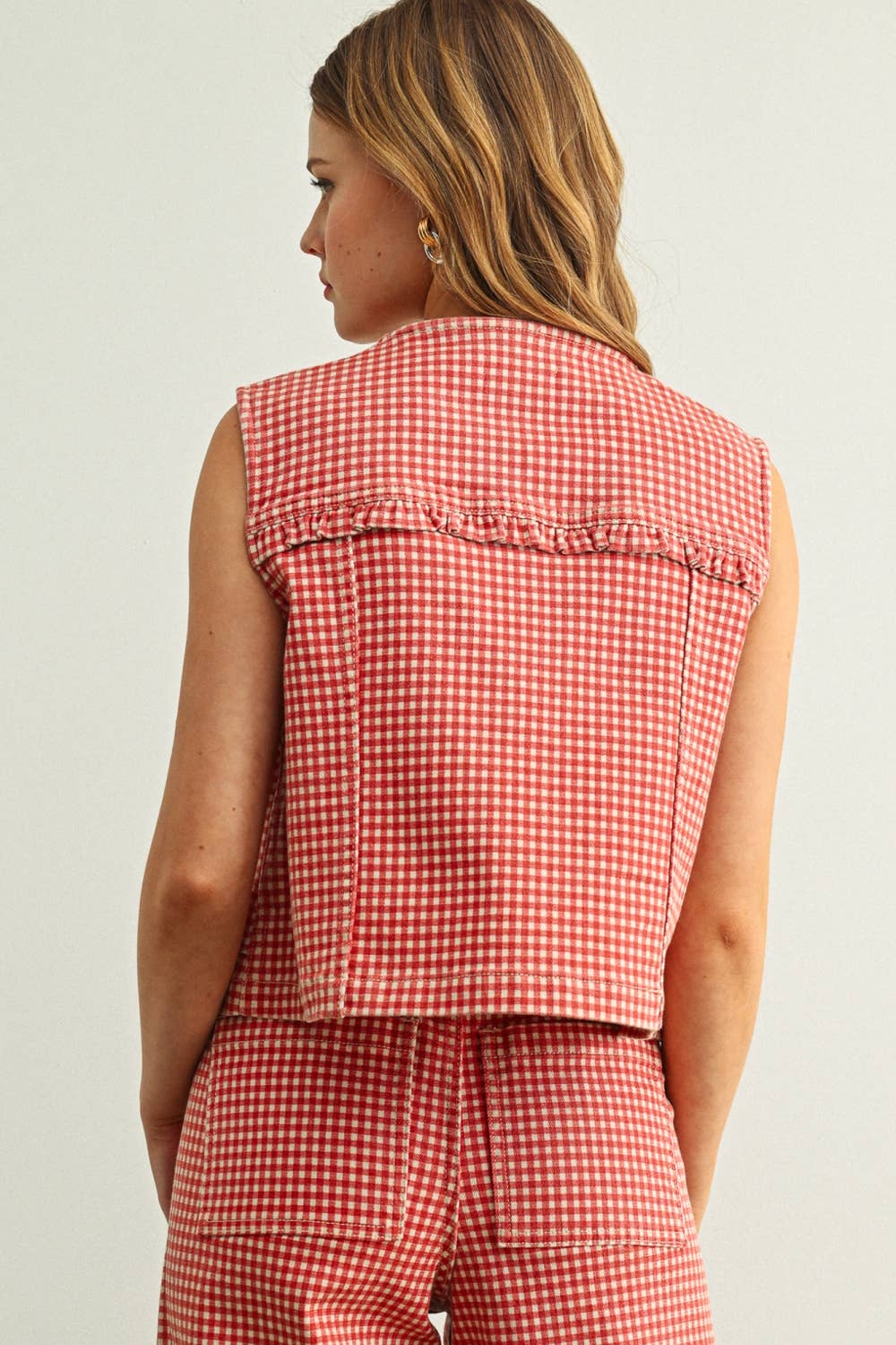 ELLIE GINGHAM FRONT VEST