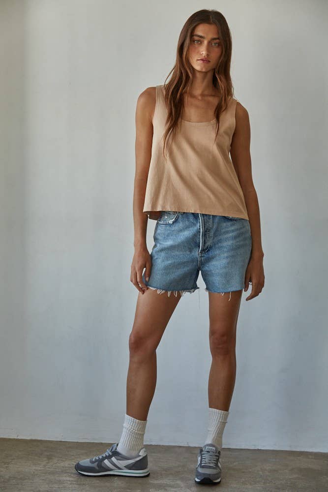 Cotton Scoop Neck Tank Top 4 Colors