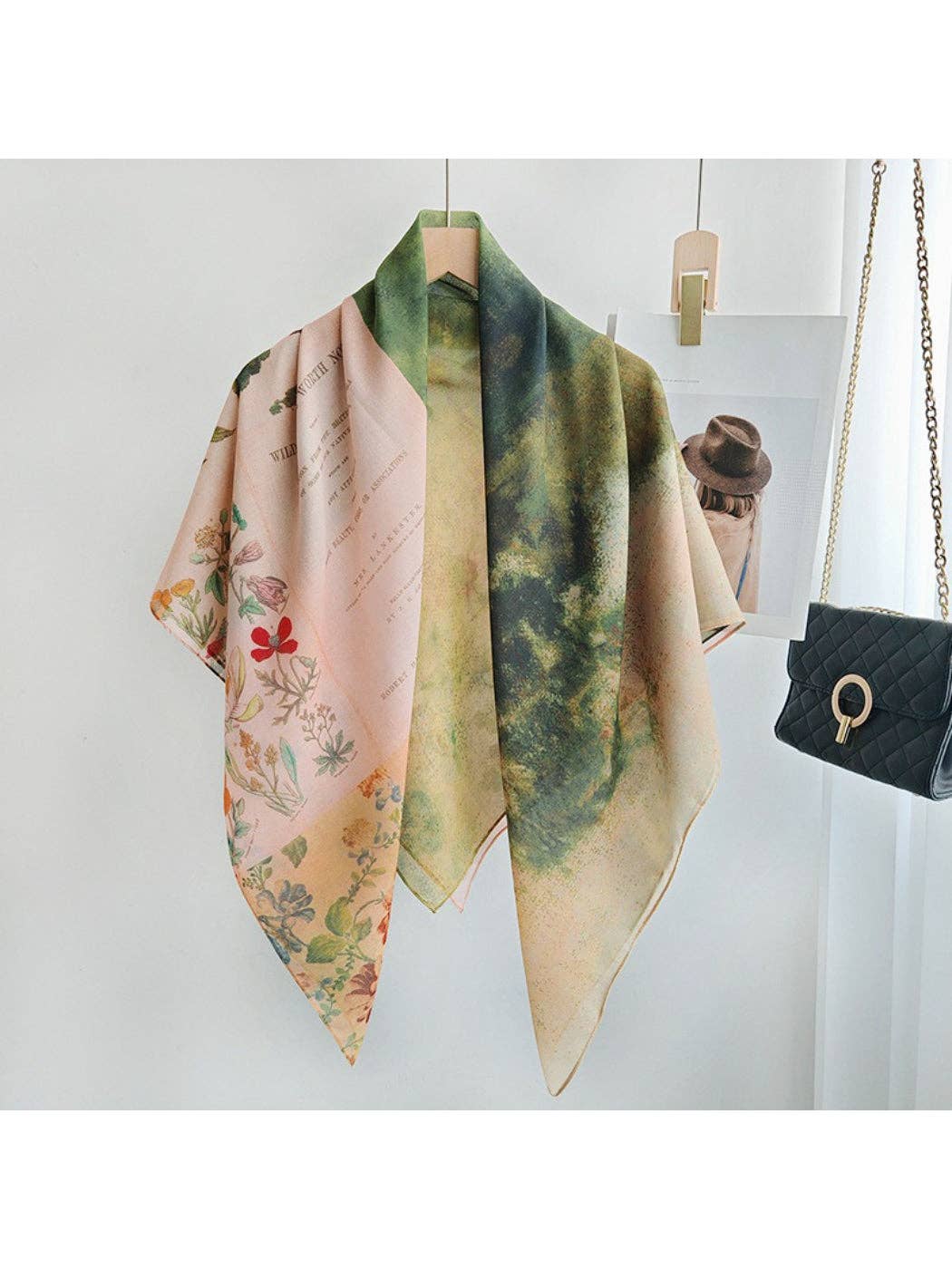 Scarvii - Painterly Floral Square Scarf