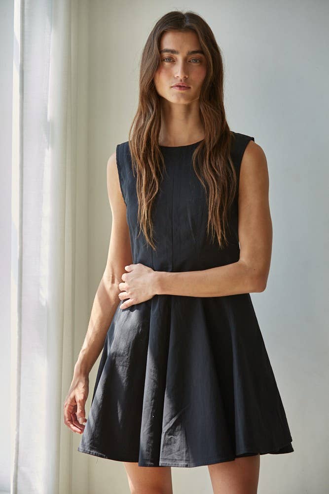 Black Flare Mini Dress