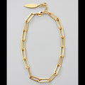 18k matte gold paperclip chain necklace