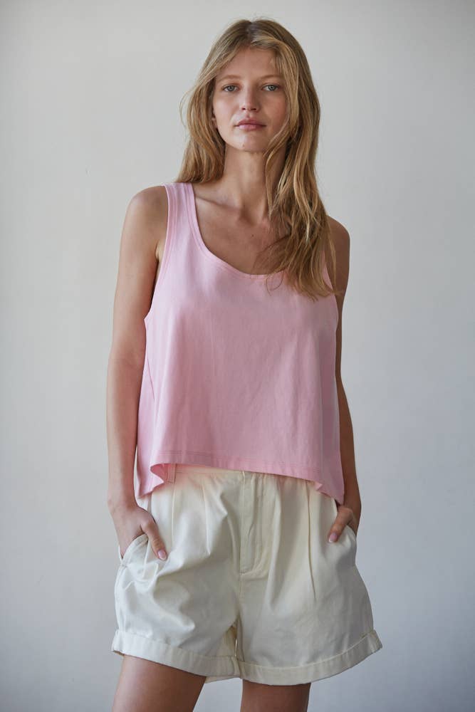 Cotton Scoop Neck Tank Top 4 Colors