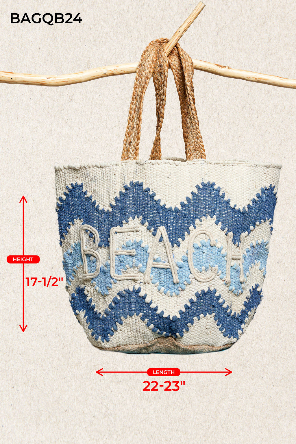 Beach Letter Woven Braided Tote Bag