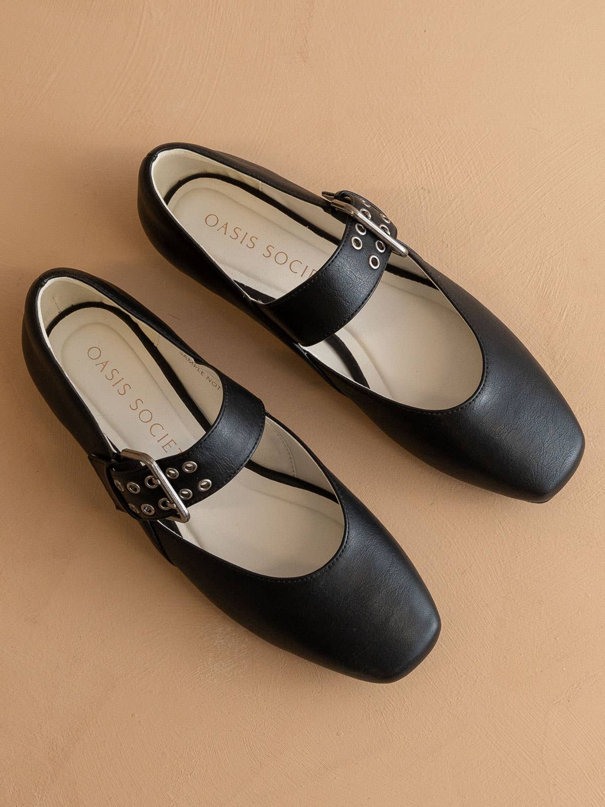 The Soho | Black Ballet Flat with Buckle