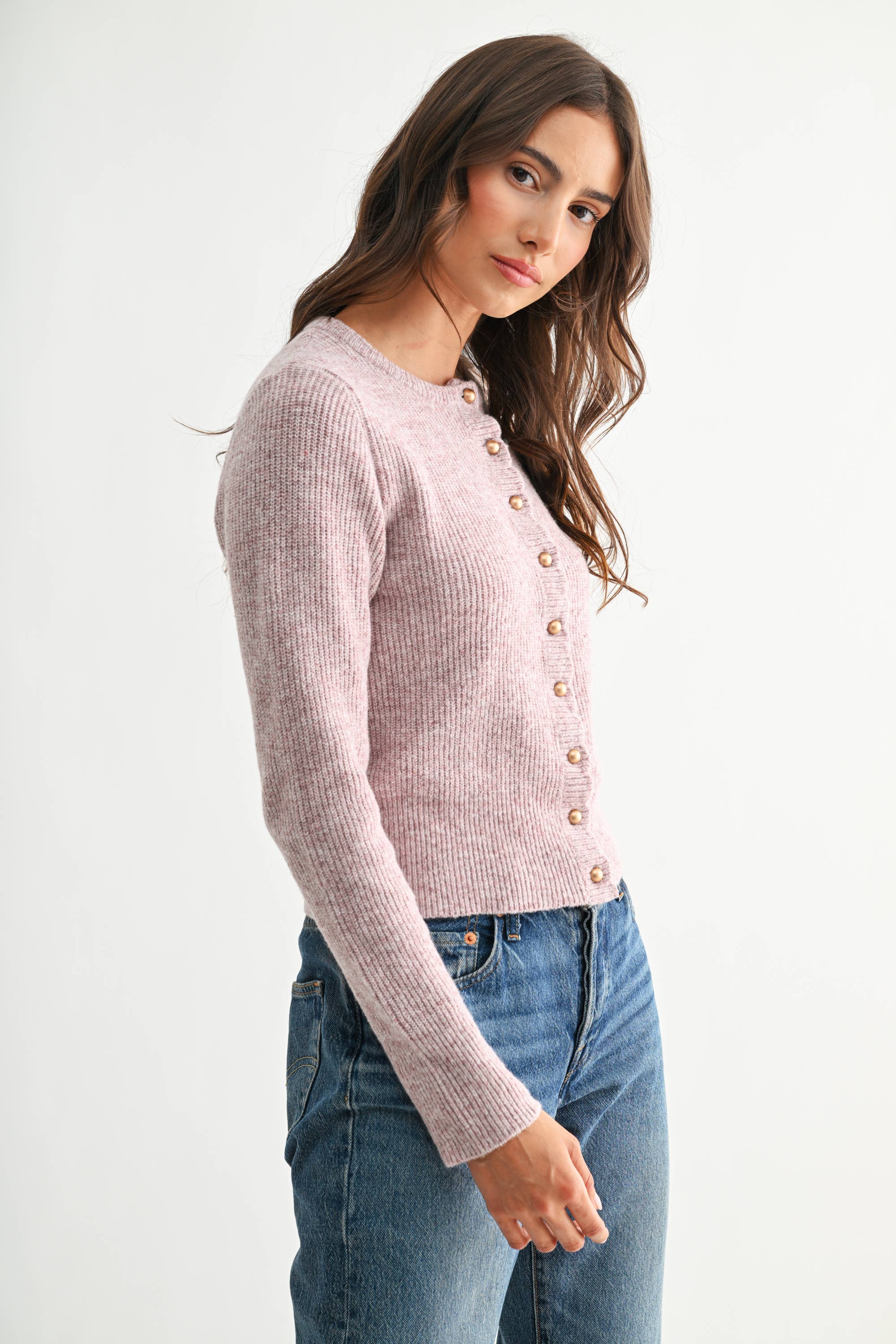 Renee Pearl Button Cardigan