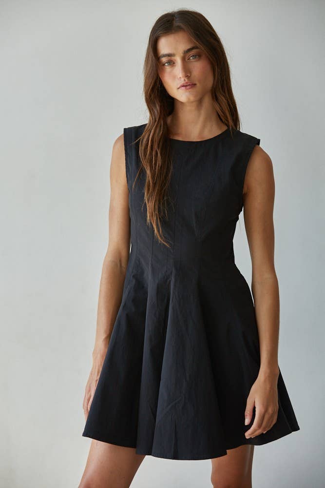 Black Flare Mini Dress