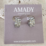 Silver Watchband hoop earrings watch