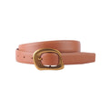 Stitched Clean Leather Belt with Asymmetrical Buckle