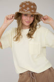 WASHED RIBBED SHORT SLEEVE TEE WITH POCKET (PRE-ORDER)