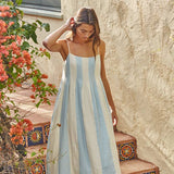 Amelia Gauze Striped Cami Midi Dress
