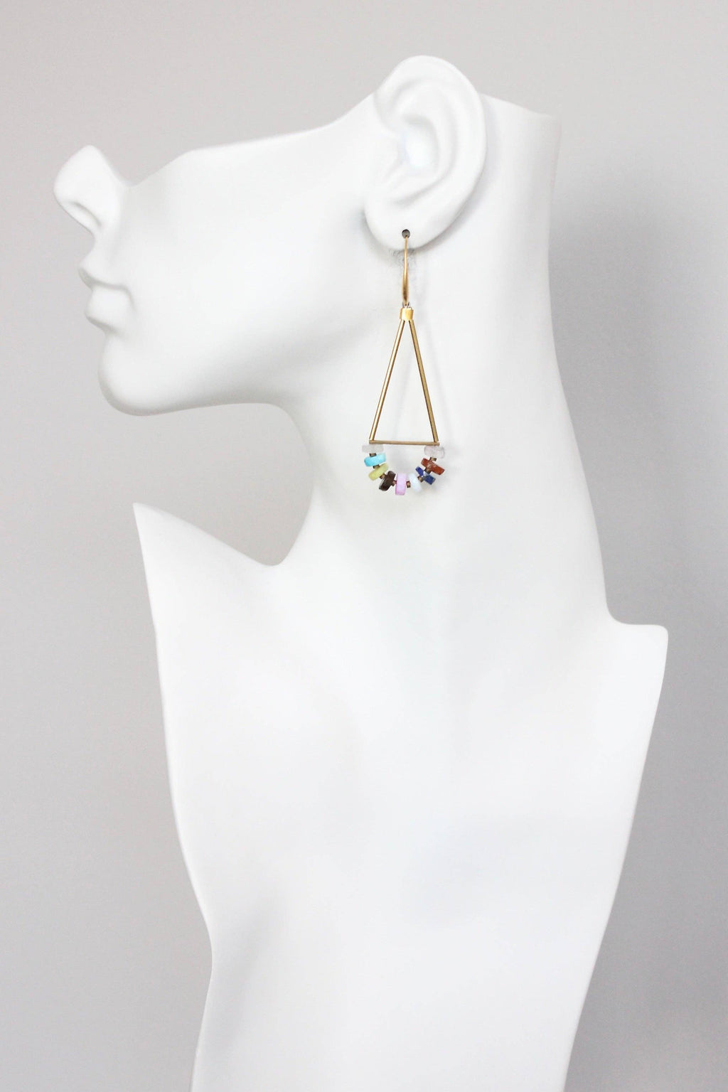 Stone geometric earrings