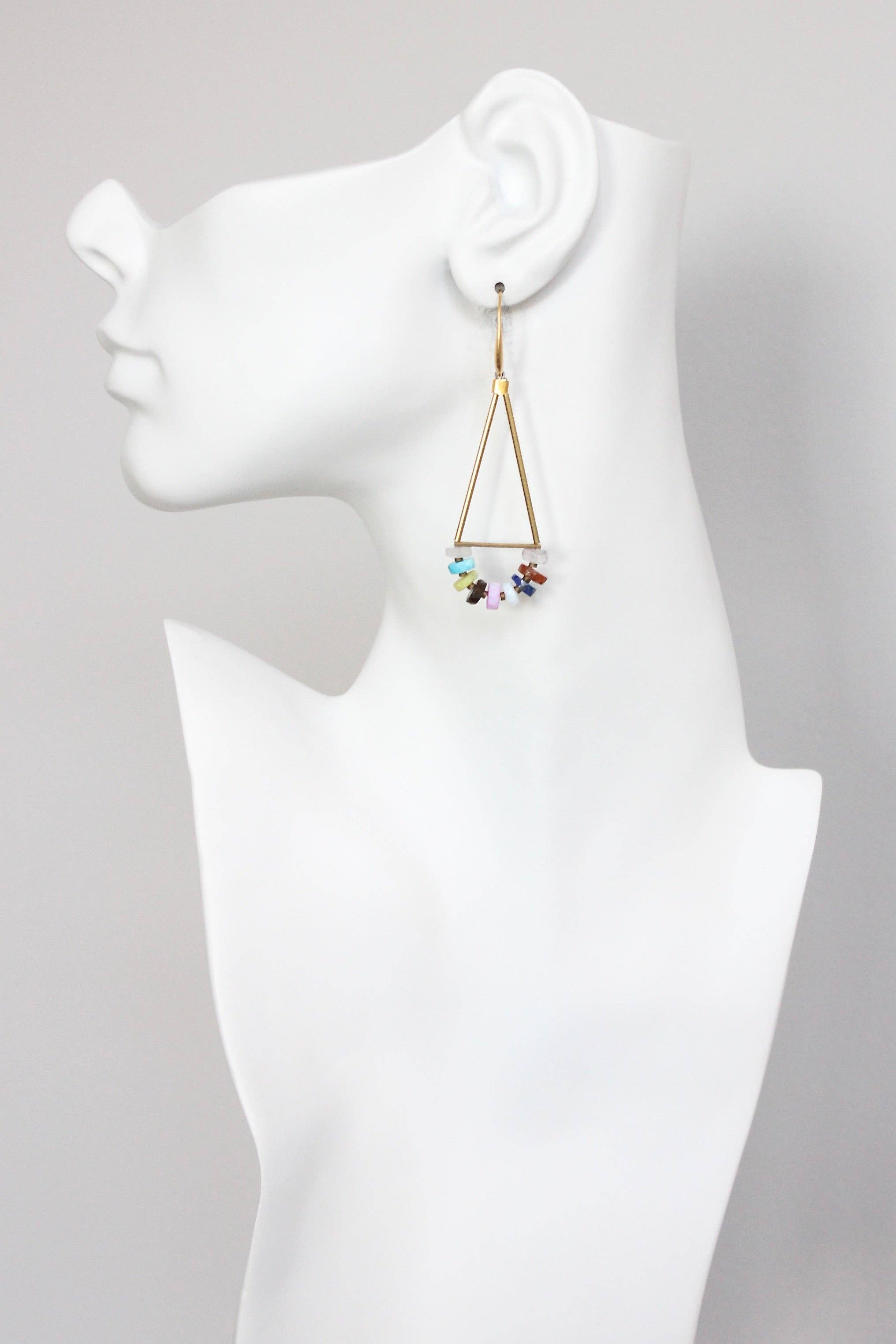 Stone geometric earrings