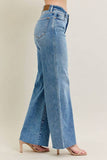 Medium Vintage Wash Wide Leg With Destroy