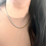 Gold Silver snake chain necklace two double tone ombre 