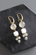 Vintage mirror glass cluster earrings