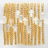 4mm Stretch Breaded Bracelet w/ Cross